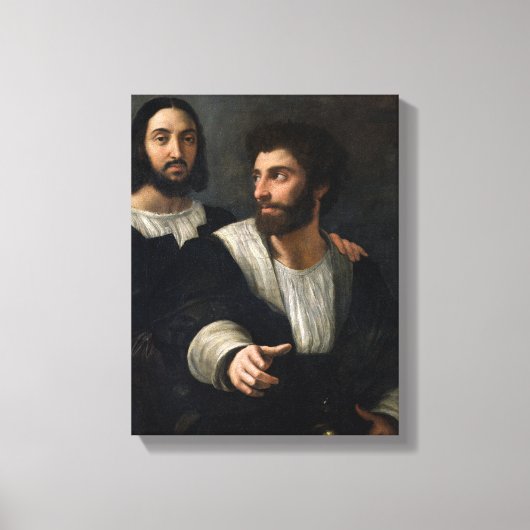 Zelfportret met een vriend canvas afdruk (Voorkant)