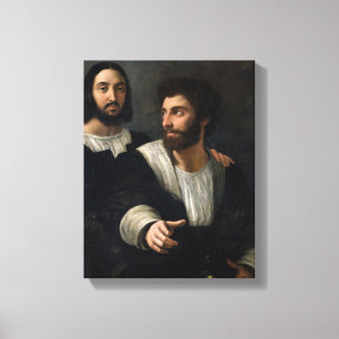 Zelfportret met een vriend canvas afdruk