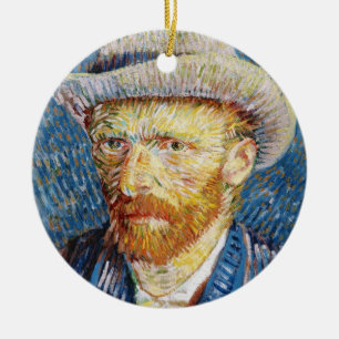 Zelfportret met felt Pet Vincent van Gogh art Keramisch Ornament