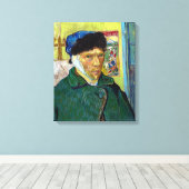 Zelfportret met gebandatuurd oor | Van Gogh | Canvas Afdruk (Insitu (Houten vloer))