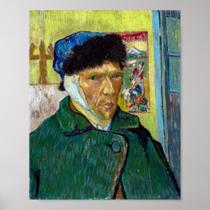 Zelfportret met gebandatuurd oor Van Gogh Poster