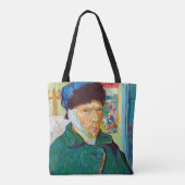 Zelfportret met gebandatuurd oor, Van Gogh Tote Bag (Achterkant)
