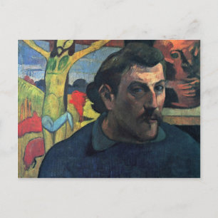 Zelfportret met gele Christus door Gauguin Paul Briefkaart