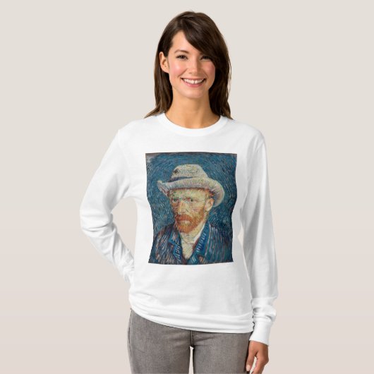 Zelfportret met grijs Pet door Vincent van Go T-shirt (Voorkant volledig)