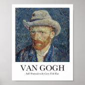 Zelfportret met grijs Pet Vincent van Gogh Poster (Voorkant)