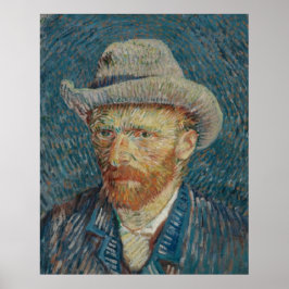 Zelfportret met grijze vilthoed van Vincent van Go Poster