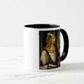 Zelfportret met handschoenen, 1498 mok (Voorkant rechts)