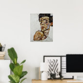 Zelfportret met kale schouder, door Schiele Poster (Thuiskantoor)
