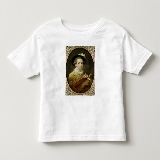 Zelfportret met palet kinder shirts (Voorkant)