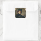 Zelfportret met Pet- en goudketen, 1633 Vierkante Sticker (Tas)