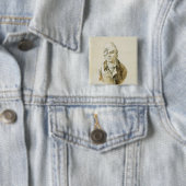 Zelfportret met Pet- en oogpleister Vierkante Button 5,1 Cm (In situ)