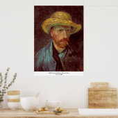 Zelfportret met Pet en pijp van Gogh Poster (Keuken)