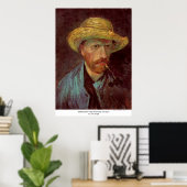 Zelfportret met Pet en pijp van Gogh Poster (Thuiskantoor)