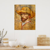 Zelfportret met Pet van rietje, Vincent Van Gogh Poster (Keuken)