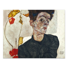 Zelfportret met Physalis | Egon Schiele | Foto Afdruk