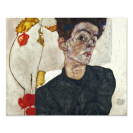 Zelfportret met Physalis | Egon Schiele | Foto Afdruk