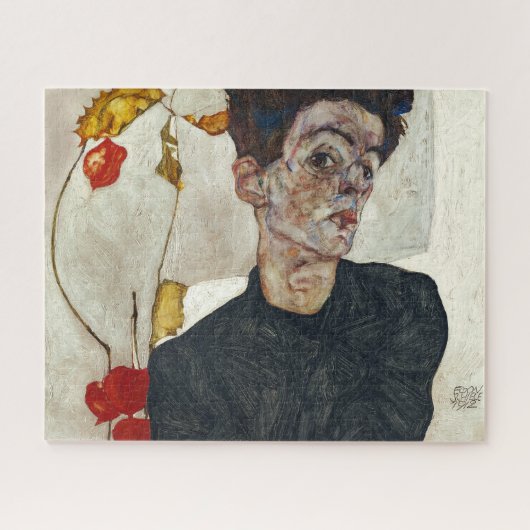 Zelfportret met Physalis | Egon Schiele | Legpuzzel (Horizontaal)