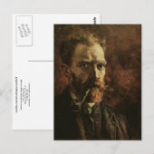 Zelfportret met pijp, Van Gogh Fine Art Briefkaart (Voorkant / Achterkant)