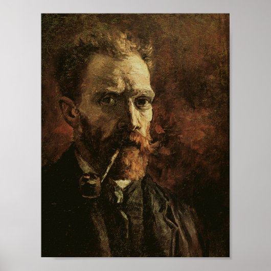 Zelfportret met pijp, Van Gogh Fine Art Poster (Voorkant)