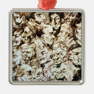 Zelfportret met portretten van Giacomo Metalen Ornament