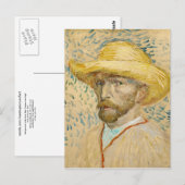 Zelfportret met stro Pet Van Gogh Fine Art Briefkaart (Voorkant / Achterkant)