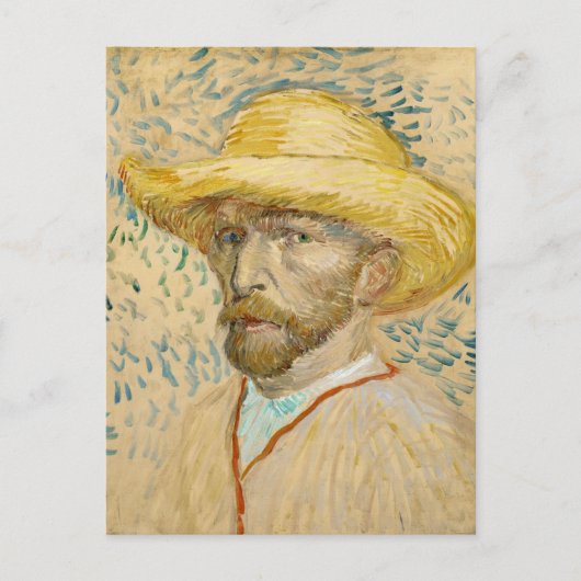 Zelfportret met stro Pet Van Gogh Fine Art Briefkaart (Voorkant)