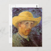 Zelfportret met stro Pet Van Gogh Fine Art Briefkaart (Voorkant / Achterkant)