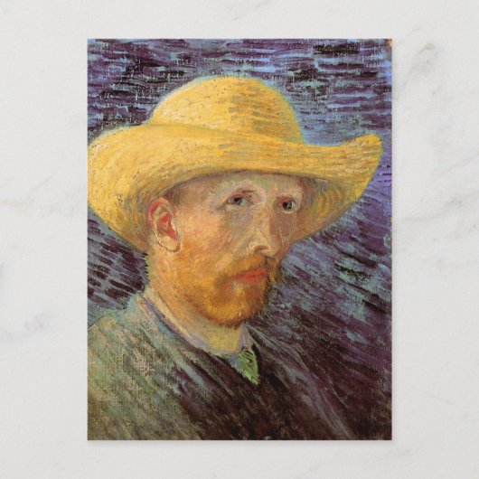 Zelfportret met stro Pet Van Gogh Fine Art Briefkaart (Voorkant)