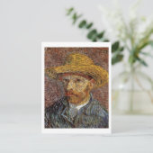Zelfportret met stro Pet Van Gogh Fine Art Briefkaart (Staand voorkant)