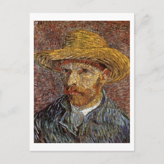 Zelfportret met stro Pet Van Gogh Fine Art Briefkaart (Voorkant)