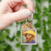 Zelfportret met stro Pet Van Gogh Fine Art Sleutelhanger (Hand)