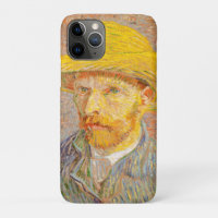 Zelfportret met strohoed Kunst van Vincent Van Gog