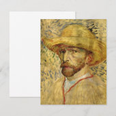 Zelfportret met strohoed van Vincent van Gogh (Voorkant / Achterkant)