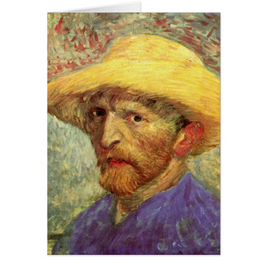 Zelfportret met strohoed van Vincent van Gogh (Voorkant)