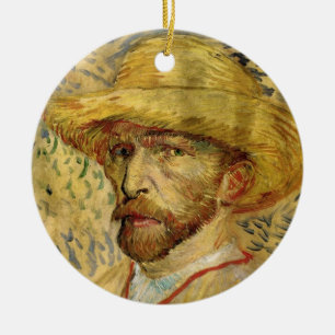 Zelfportret met strohoed van Vincent van Gogh Keramisch Ornament