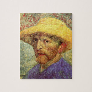 Zelfportret met strohoed van Vincent van Gogh Legpuzzel