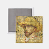 Zelfportret met strohoed van Vincent van Gogh Magneet (Voorkant / Achterkant)