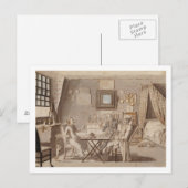 Zelfportret met twee jonge Mannen (pen en bruine i Briefkaart (Voorkant / Achterkant)