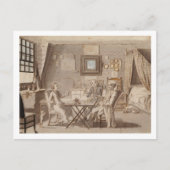 Zelfportret met twee jonge Mannen (pen en bruine i Briefkaart (Voorkant)