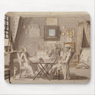 Zelfportret met twee jonge Mannen (pen en bruine i Muismat