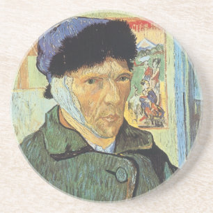 Zelfportret met verbonden oor door Vincent van Gog Zandsteen Onderzetter