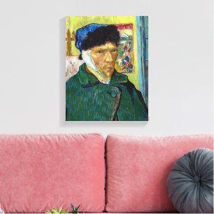 Zelfportret met verbonden oor Van Gogh Canvas Afdruk