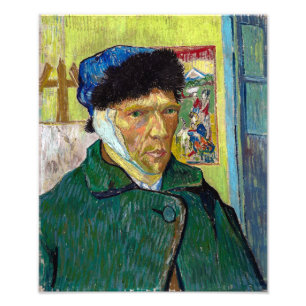 Zelfportret met verbonden oor Van Gogh Foto Afdruk