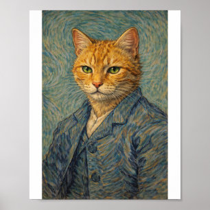 Zelfportret met Wervelende Spinsel Poster