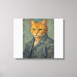 Zelfportret met Wervelende Spinsels Canvasprint Canvas Afdruk