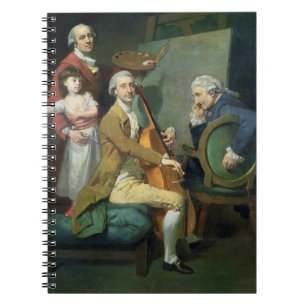 Zelfportret met zijn dochter Maria Theresa (?) Notitieboek