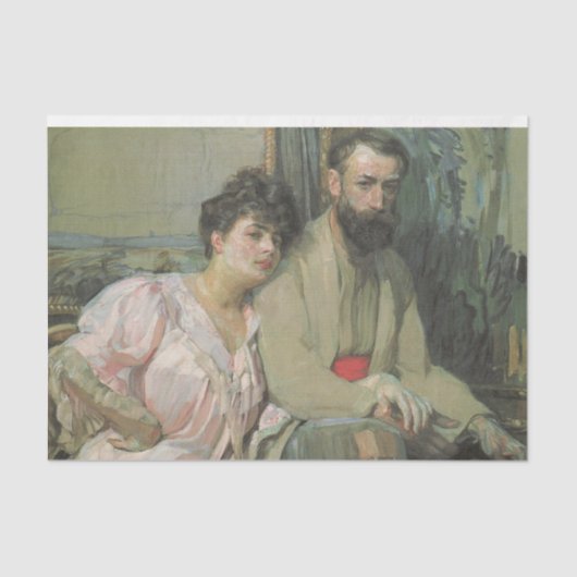 Zelfportret met zijn vrouw (door Frantisek Kupka) Tissuepapier (Voorkant)