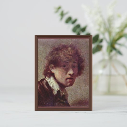 Zelfportret op een vroege leeftijd. Door Rembrandt Briefkaart (Staand voorkant)