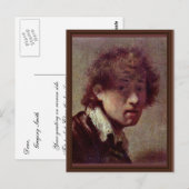 Zelfportret op een vroege leeftijd. Door Rembrandt Briefkaart (Voorkant / Achterkant)
