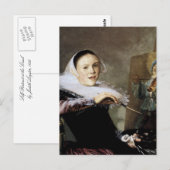 Zelfportret op het Easel Briefkaart (Voorkant / Achterkant)